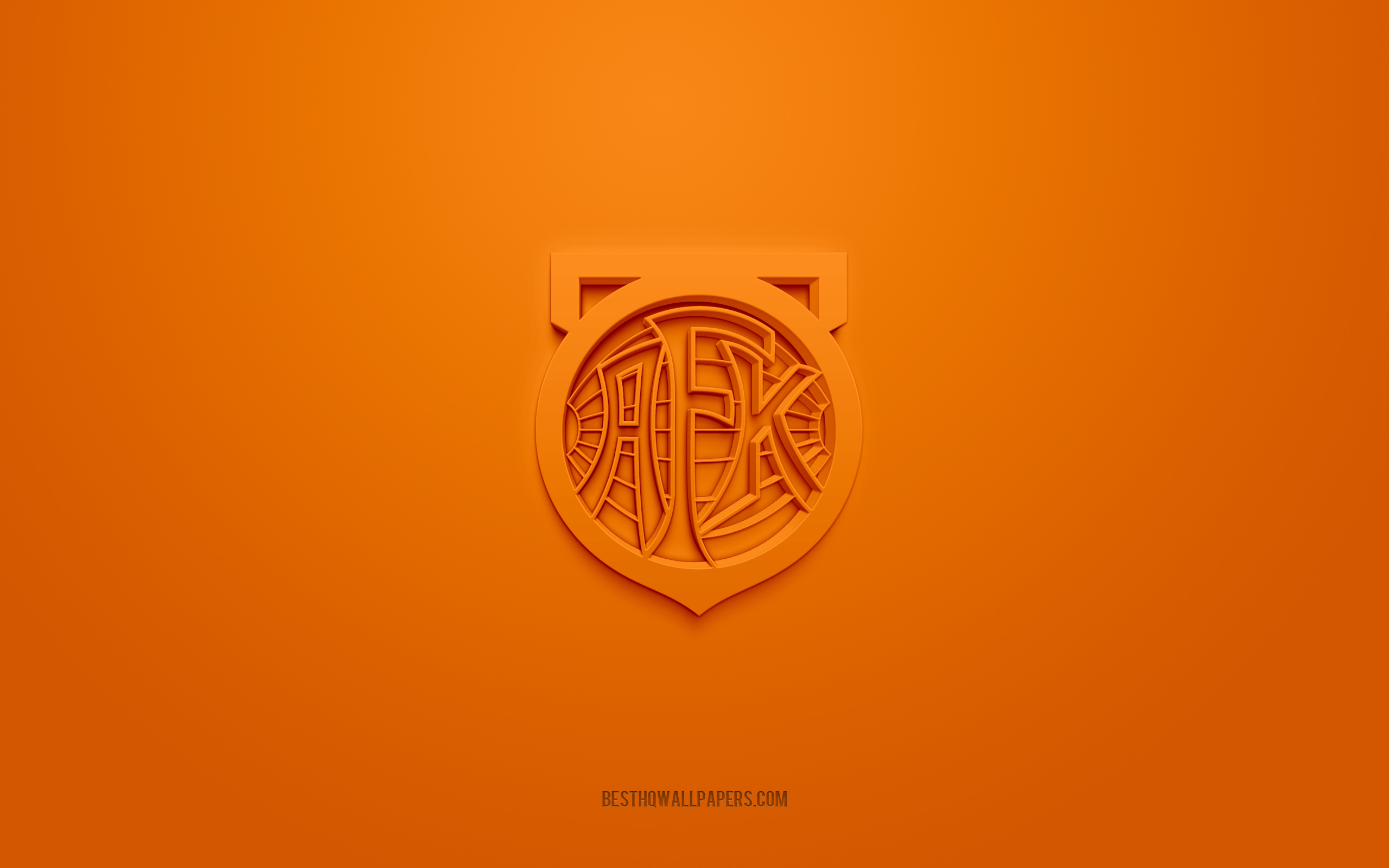 Download wallpapers Aalesunds FK, creative 3D logo, orange background ...