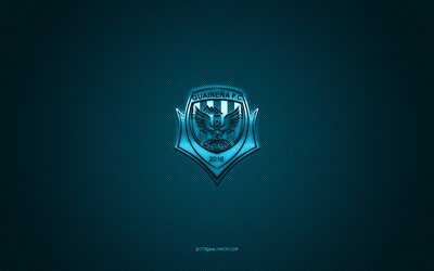 guairena fc, paraguayischer fußballverein, blaues logo, blauer kohlefaserhintergrund, paraguayische primera division, fußball, villarrica, paraguay, guairena fc logo