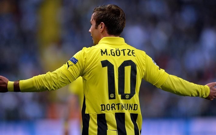 O Borussia Dortmund, Mario Gotze, BVB, jogadores de futebol, partida
