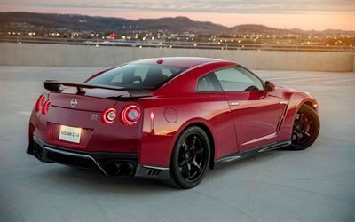 Nissan GT-R, 2017, Track Edition, Vis&#227;o traseira, desporto autom&#243;vel, vermelho GT-R, Nissan