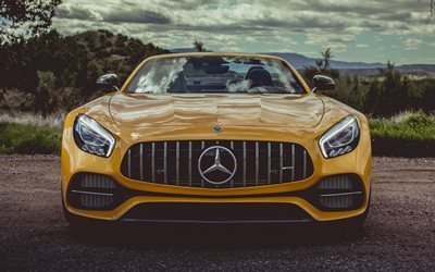 Mercedes-AMG GT, vue de face, C190, en 2017, des voitures, des cabriolets, supercars, Mercedes