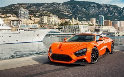 Zenvo ST1, Superauto, Monaco, urheilu autot, oranssi ST1, Zenvo