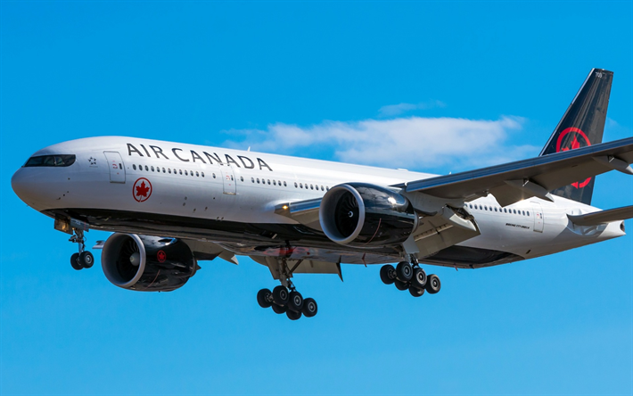 Boeing 777, passenger plane, 777-200LR, plane in the sky, Canada, C-FYUJ 01, Air Canada