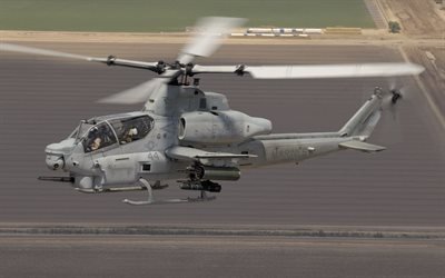 Bell AH-1Z Viper, Cobra, Amerikkalainen hy&#246;kk&#228;ys helikopteri, harmaa combat helikopteri, US Air Force