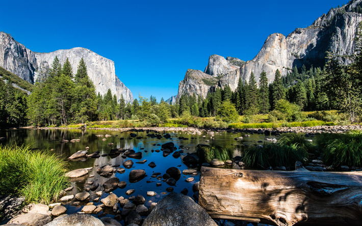 Estados UNIDOS, el Parque Nacional de Yosemite, r&#237;o, monta&#241;as, Yosemite, Sierra Nevada, estados UNIDOS, Am&#233;rica