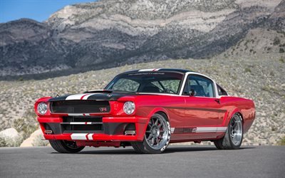 Ford Mustang Fastback SPLITR, 4k, muscle cars, 1965 cars, Ringbrothers, tuning, american cars, Ford Mustang, retro cars, Ford