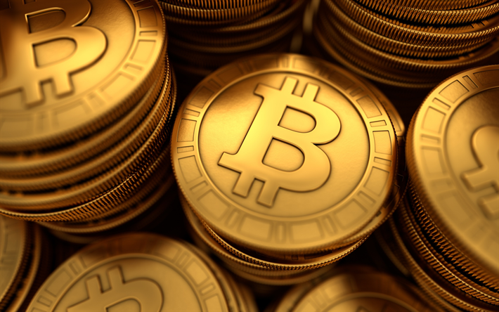 bitcoin, el dinero electr&#243;nico, el oro 3d monedas, moneda, finanzas conceptos, cryptocurrencies