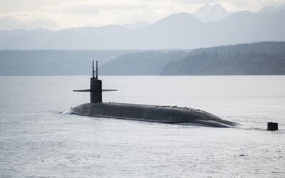 USSネブラスカ州, SSBN-739, 大きな赤, 弾道ミサイル潜水艦, オハイオ-クラス, アメリカ海軍, 海底, 米海軍, 軍艦