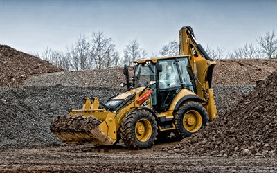 Cat 444F, Backhoe loader, tractors, construction equipment, construction machines, Caterpillar 444F