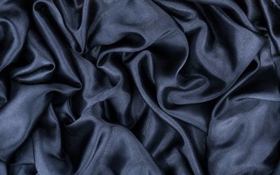 dark blue silk, blue fabric texture, silk, dark blue backgrounds, satin, fabric textures, dark blue satin, silk textures