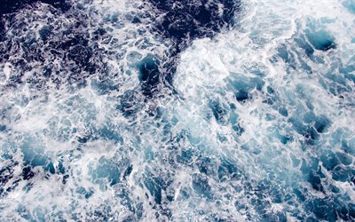 sea waves texture, 4k, macro, water textures, waves, ocean, blue waves, sea waves