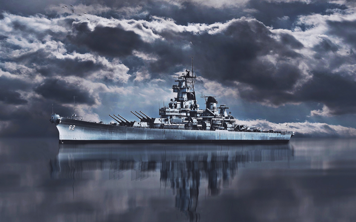 L&#39;USS New Jersey, HDR, BB-62, de la mer, battleship, la Marine des &#201;tats-unis, US army, US Navy