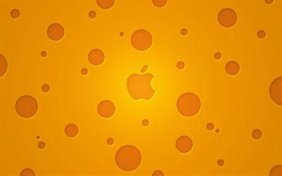 Apples logotyp, ost konsistens, Apple, ost bakgrund, Apple ost logotyp