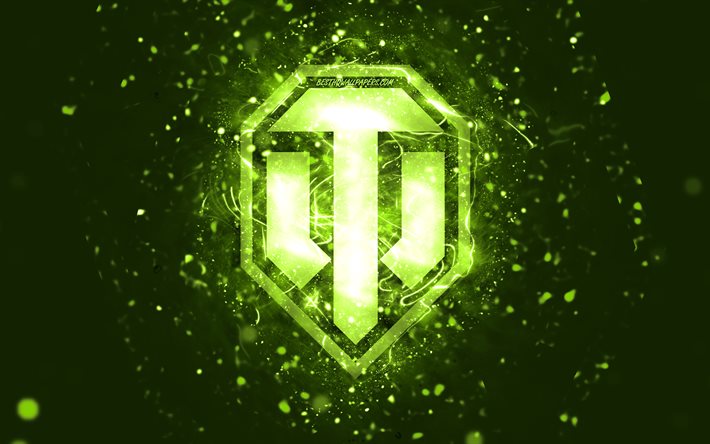 World of Tanks lime logo, 4k, lime neon lights, WoT, creative, lime abstract background, World of Tanks logo, brands, WoT logo, World of Tanks