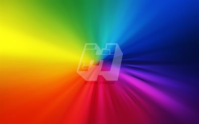 Minecraft logo, 4k, vortex, rainbow backgrounds, creative, artwork, games brands, Minecraft