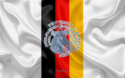 emblem der universit&#228;t bamberg, deutsche flagge, logo der universit&#228;t bamberg, bamberg, deutschland, universit&#228;t bamberg