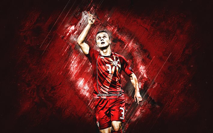ダウンロード画像 バルディエニス 北マケドニア代表サッカーチーム マケドニアのサッカー選手 ポートレート 横向き 北マケドニア 赤い石の背景 サッカー フリー のピクチャを無料デスクトップの壁紙