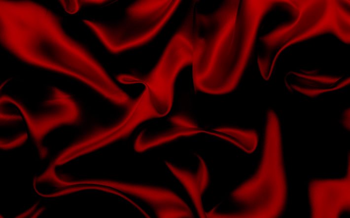rote seide textur, 4k, rote wellen seide hintergrund, seide wellen textur, seide hintergrund, rote stoff textur, rote satin textur
