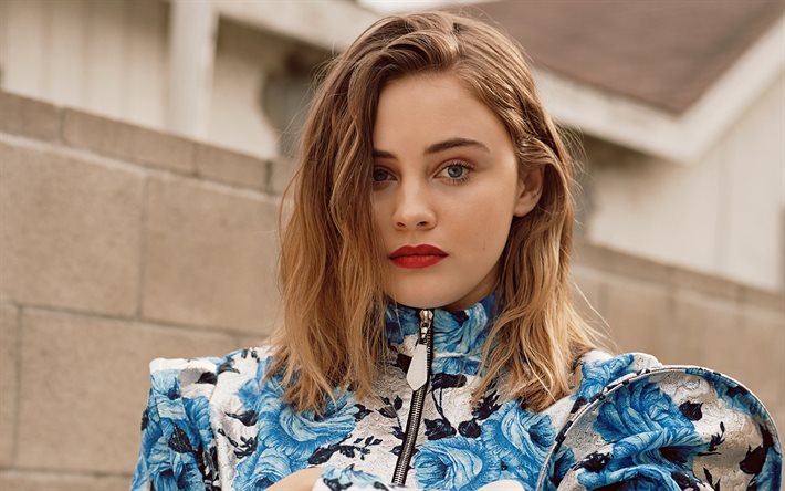 Josephine Langford, actrice australienne, portrait, s&#233;ance photo, maquillage, robe &#224; fleurs, star hollywoodienne