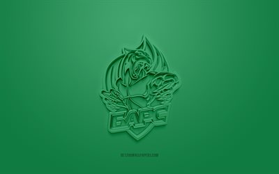 Ak Bars Kazan, logo 3D creativo, sfondo verde, KHL, emblema 3d, club di hockey russo, Kontinental Hockey League, Kazan, Russia, arte 3d, hockey, logo 3d Ak Bars Kazan