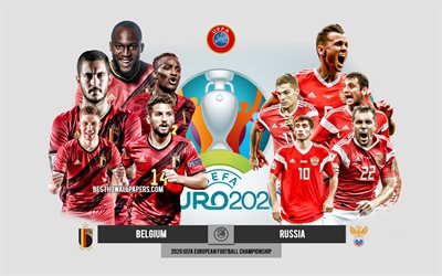 Belgium vs Russia, UEFA Euro 2020, Preview, promotional materials, football players, Euro 2020, football match, Russia national football team, Belgium national football team