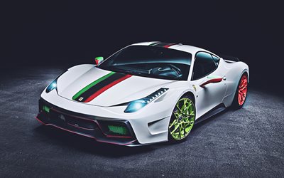 Ferrari 458 Italia, tuning, supercars, 2015 cars, nightscapes, HDR, italian cars, Ferrari