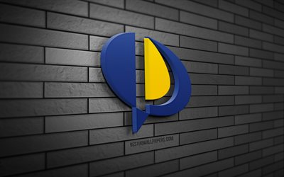 Palit 3D logo, 4K, gray brickwall, creative, brands, Palit logo, 3D art, Palit