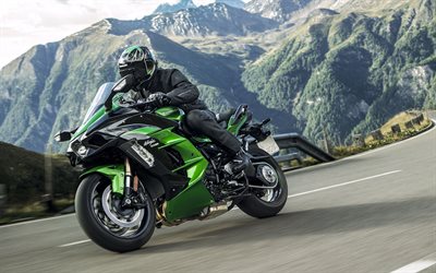 Kawasaki Ninja H2, 2018, new sport bike, road, speed, sportbike, Japanese motorcycles, H2R, Kawasaki