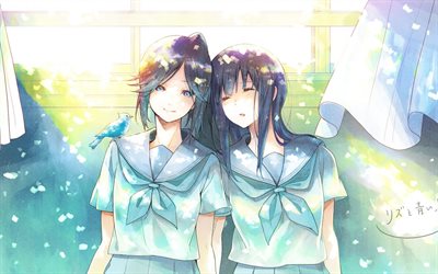 Kasaki Nozomi, Yoroizuka Mizore, manga, schoolgirls, Hibike Euphonium