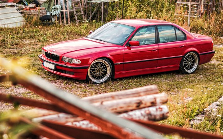 BMW 7-Series, الطرق الوعرة, الأحمر E38, ضبط, 1997 السيارات, E38, BMW 7-Series III, بي أم دبليو E38, السيارات الألمانية, BMW