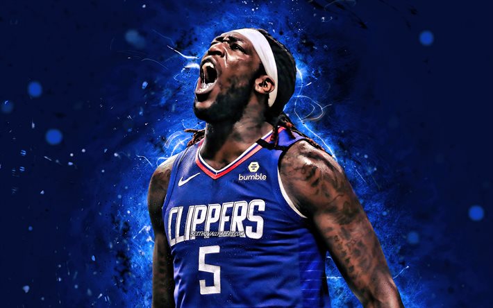 montrezl beziehung, 2020, durch 4, los angeles clippers, nba, basketball, montrezl dashay beziehung, blue neon lights, usa, los angeles clippers montrezl beziehung, die kreativen, die beziehung montrezl 4, la clippers