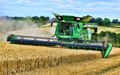 John Deere S700, combine harvester, 2020 combines, wheat harvest, harvesting concepts, John Deere