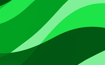 verde abstracto ondas, 4k, m&#237;nimo, verde ondulado de fondo, dise&#241;o de materiales, el resumen de las ondas, verde antecedentes, creativo, los patrones de las ondas