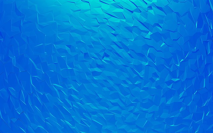 low poly water texture, 4k, geometric shapes, 3D textures, blue low poly background, low poly textures, geometric textures