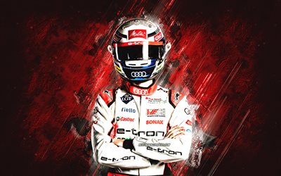Rene Rast, Formula E, Abt Sportsline, Audi Sport ABT Schaeffler, German racing driver, red stone background