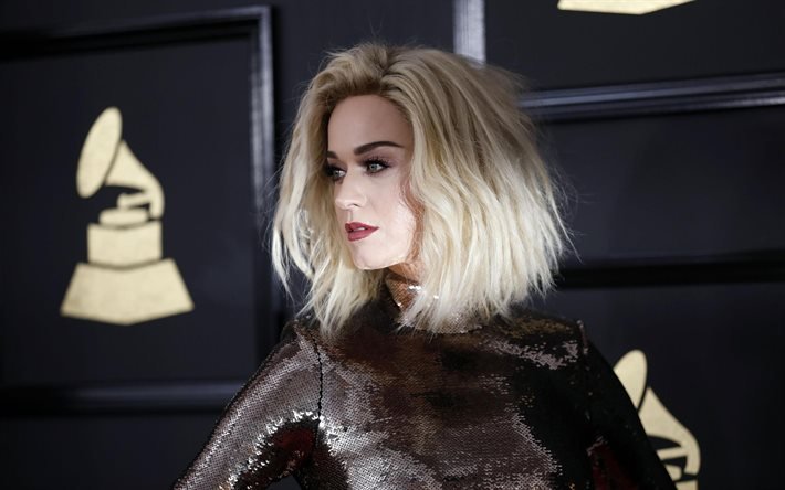 Katy Perry, la cantante Estadounidense, retrato, rubia