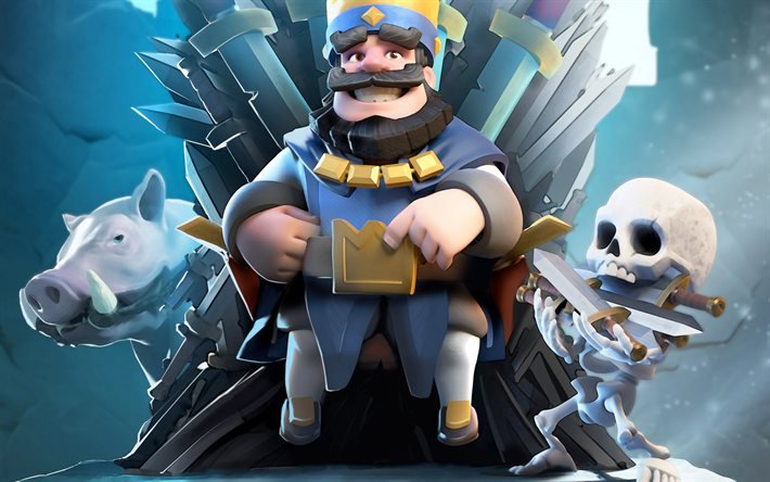 Download Wallpapers Blue King Characters Skeleton Rts Clash Royale For Desktop Free Pictures For Desktop Free