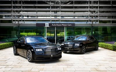 Rolls-Royce Ghost, 2017, Series II, Luxury cars, black Ghost, Rolls-Royce