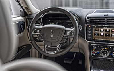 Lincoln MKZ, 2020, interior, front panel, inside view, new MKZ interior, american cars, Lincoln