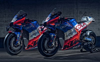 2020, KTM RC16, MotoGP, Moto De Corrida, O Red Bull KTM, vista lateral, novo azul RC16, esportes motocicletas, KTM