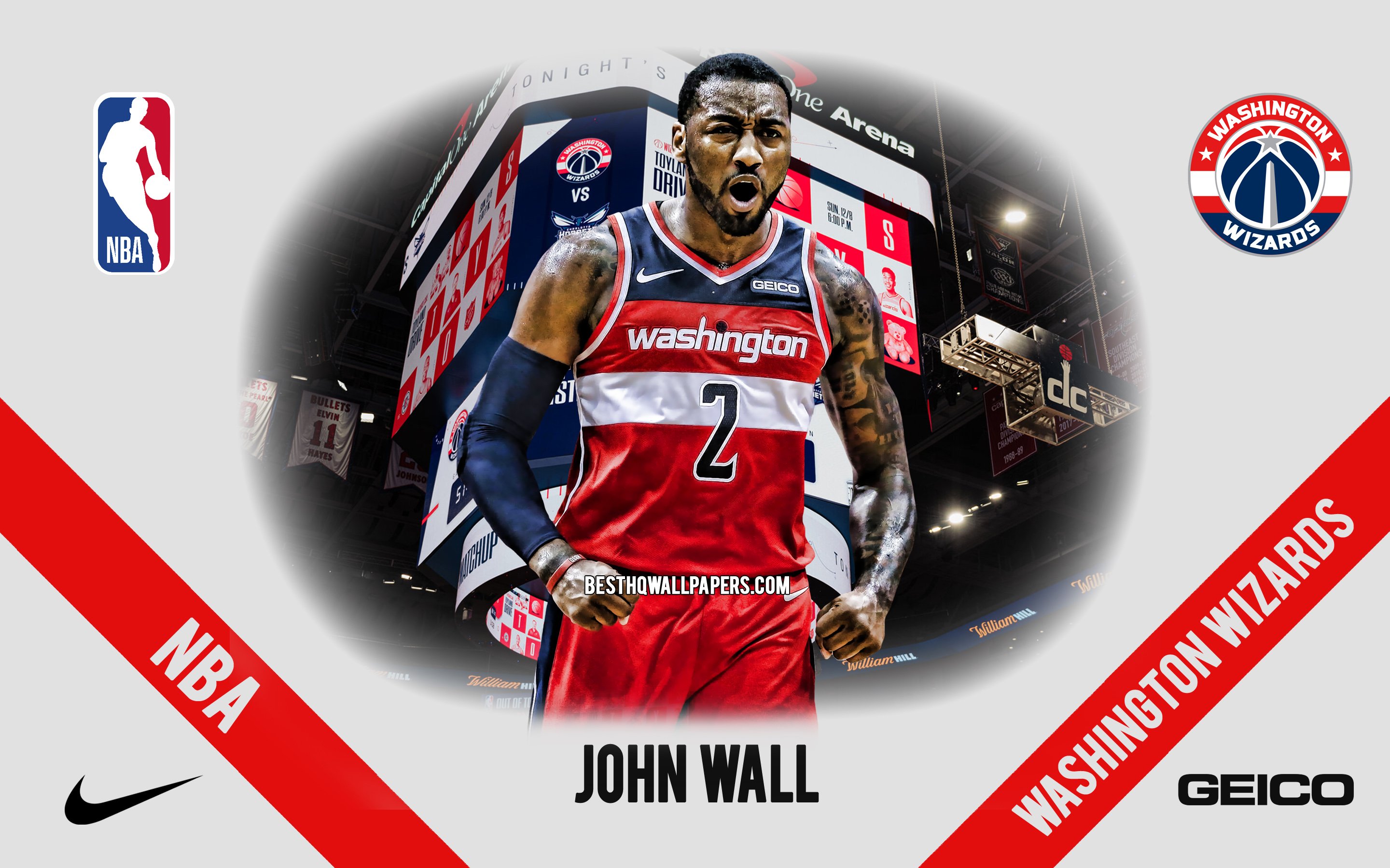Download wallpapers John Wall, Washington Wizards, American Basketball