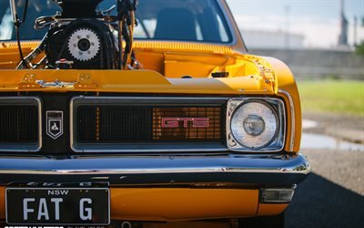 Holden Monaro GTS 350, 1971, vista de frente, retro cars, hot rod, Monaro 1971, coches americanos, el ajuste de la Monaro, Holden