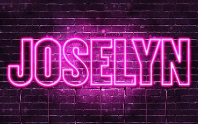 Joselyn, 4k, wallpapers with names, female names, Joselyn name, purple neon lights, Happy Birthday Joselyn, picture with Joselyn name