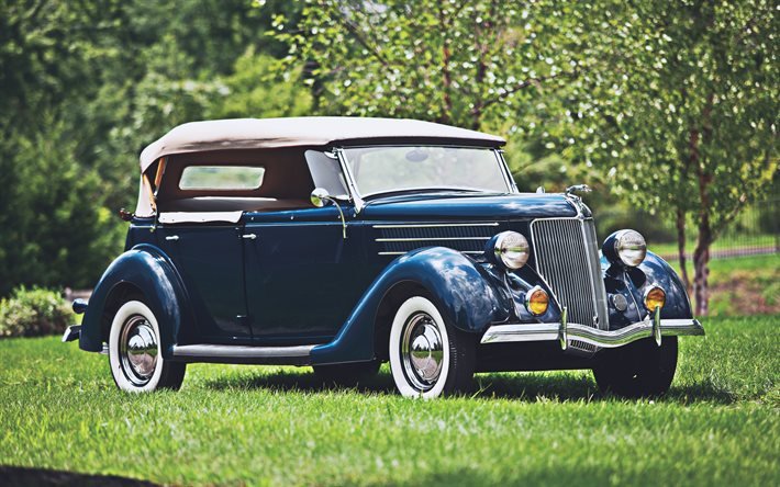ford v8 deluxe phaeton, retro-autos, 1936 autos, offroad, amerikanische autos, ford