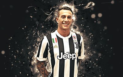 Federico Bernardeschi, 4k, abstrakt konst, Juventus, fotboll, Serie A, Bernardeschi, fotbollsspelare, neon lights, Juventus FC, kreativa