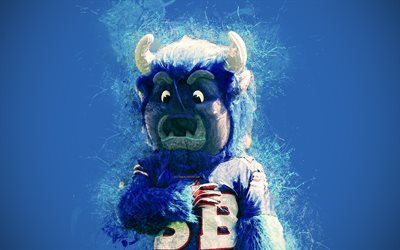Billy Buffalo, official mascot, Buffalo Bills, 4k, art, NFL, USA, paint art, National Football League, NFL mascots