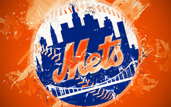 Download Wallpapers New York Mets 4k Grunge Art Logo