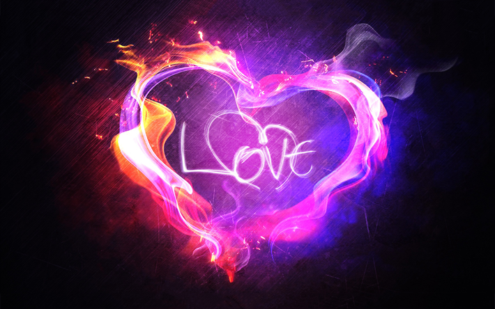 le cœur en feu, l&#39;amour, concept, cr&#233;atif, le feu, l&#39;art