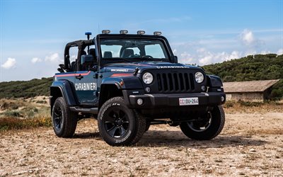 Jeep Wrangler, 2018, la polizia SUV, esteriore, la polizia italiana, auto della polizia, dei Carabinieri, Jeep