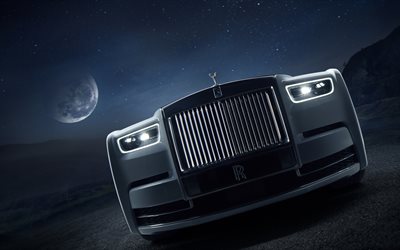 Rolls-Royce Phantom Tranquility, 4k, front view, 2019 cars, luxury cars, 2019 Rolls-Royce Phantom, british cars, Rolls-Royce